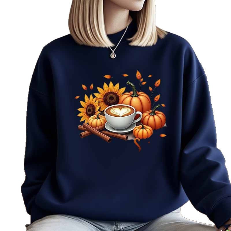 Damen Sweatshirt Herbstlich Motiv Besonderer Druck Norvielle