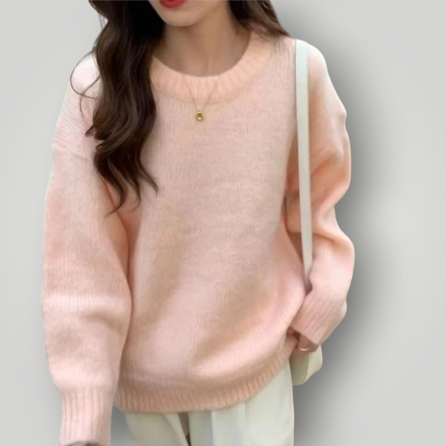 Damen Pullover Weite Passform Langärmlig