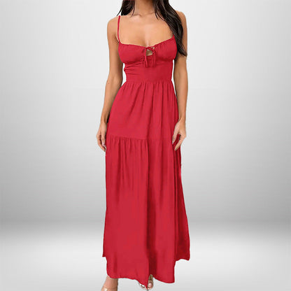 Damen Maxikleid Verstellbare Träger Romantisch Blume