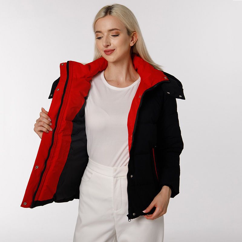 Damen Winterjacke Gesteppt Wendbar Praktische Taschen Norvielle