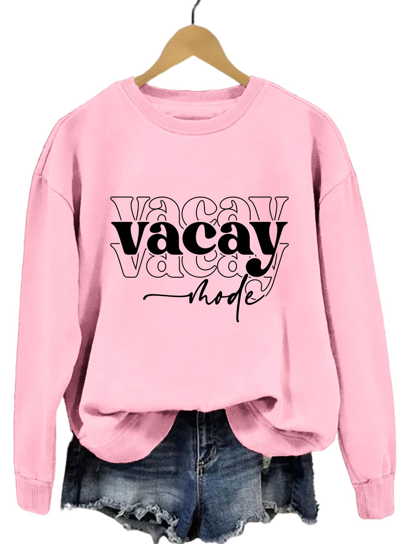 Damen Sweatshirt Lässiger Schriftzug Entspannte Passform Norvielle