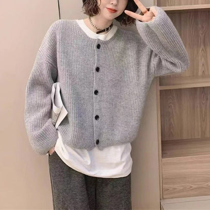 Damen Strickcardigan Lässig Weit Norvielle