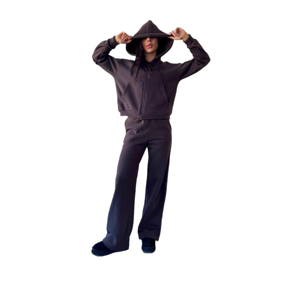 Damen Kapuzenoberteil und Hose Set Baumwolle Bequem