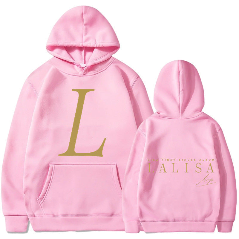 Damen Kapuzensweater mit Initialen-Print und Kängurutasche Norvielle
