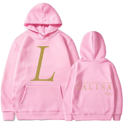 Damen Kapuzensweater mit Initialen-Print und Kängurutasche Norvielle