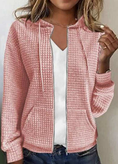 Damen Kapuzenjacke Waffelstruktur Norvielle
