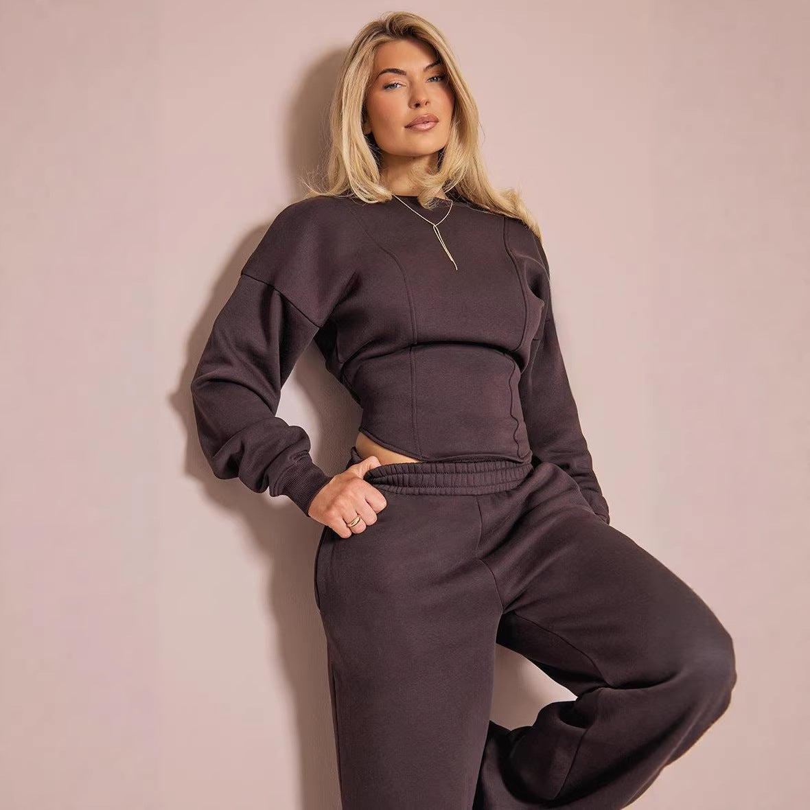 Damen Loungeanzug Weitschnitt Elastischer Bund - Norvielle