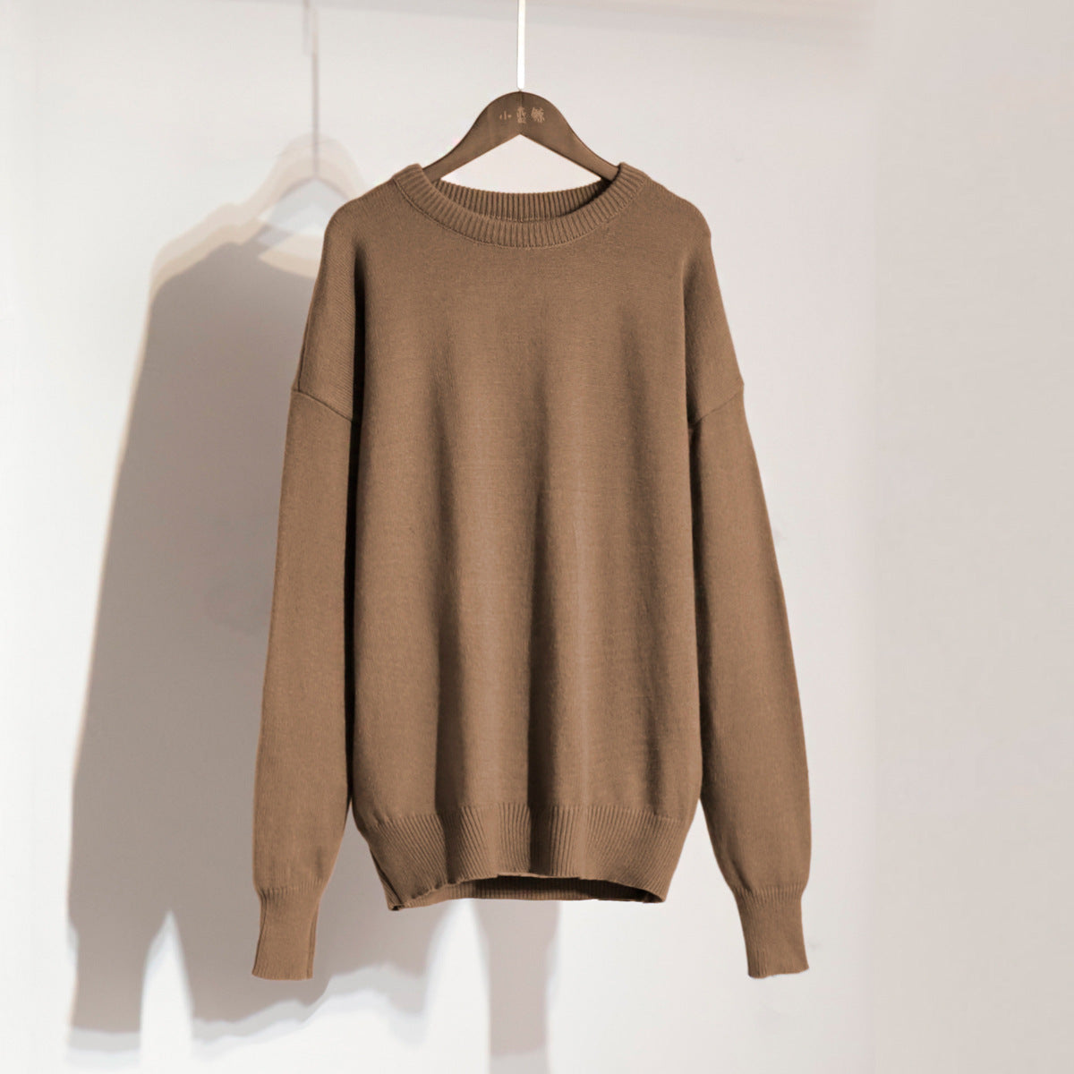 Damen Oversized Pullover Strukturiertes Strickmuster Beige