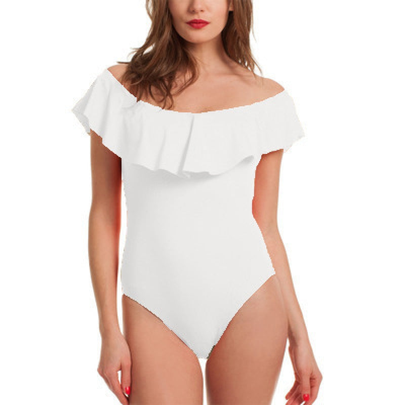 Damen Badeanzug Rüschendesign Voluminös Norvielle