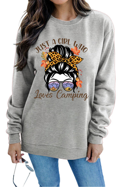 Damen Sweatshirt Campingmotiv Norvielle