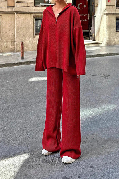 Damen Hoodie Set Weite Loungehose Norvielle