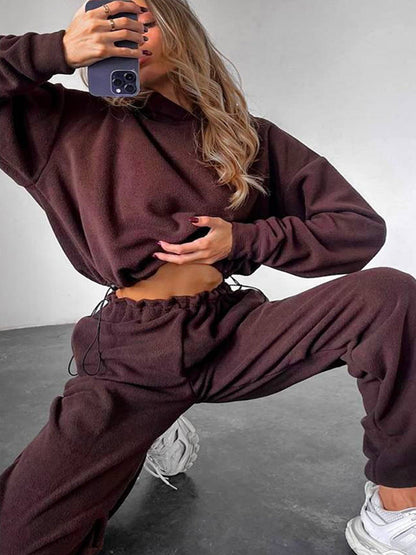 Damen Fleece-Jumpsuit mit Kapuze Elastischer Bund Norvielle