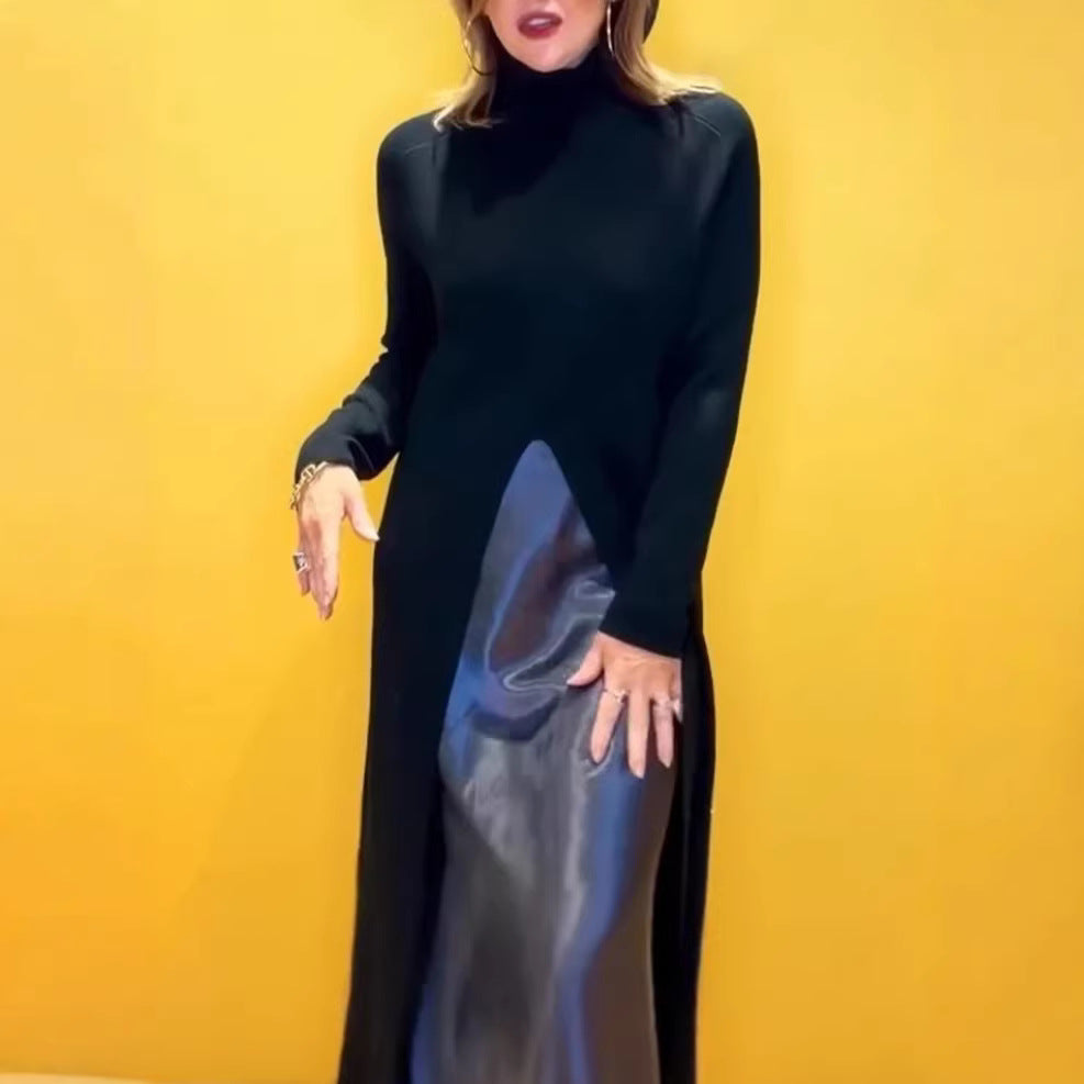 Damen Maxi-Kleid Elegantes Design Raffinierter Seitenschlitz