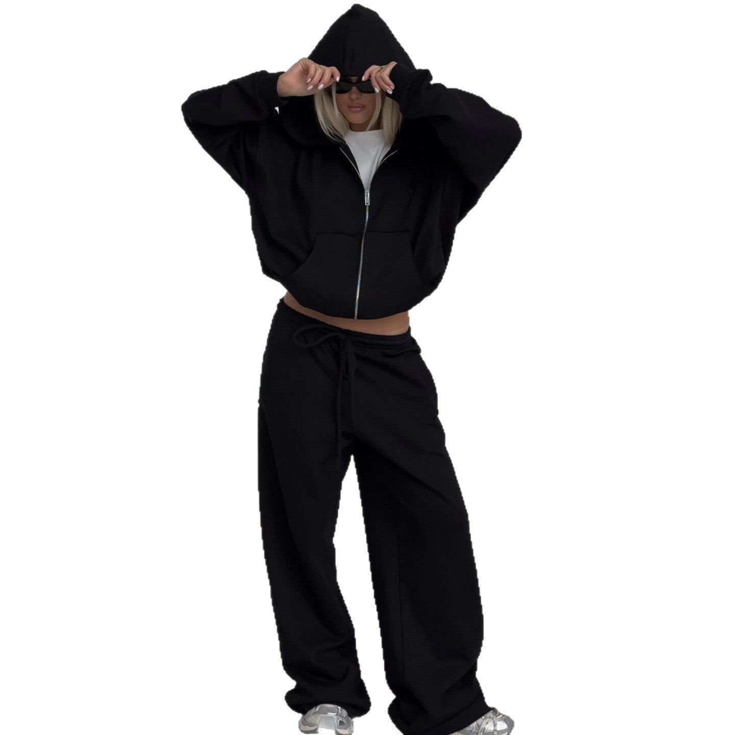 Damen Oversized Sweatshirt aus Baumwolle Bequem Grau