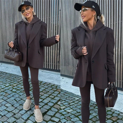 Damen Blazer-Kombi mit Kapuzenpullover