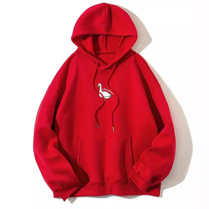 Damen Kapuzenpullover Gänsemotiv Weiches Fleece Innen Norvielle