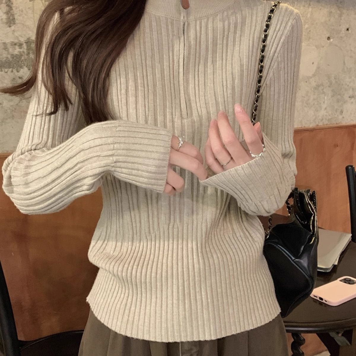Damen Sweatshirt Stehkragen Norvielle
