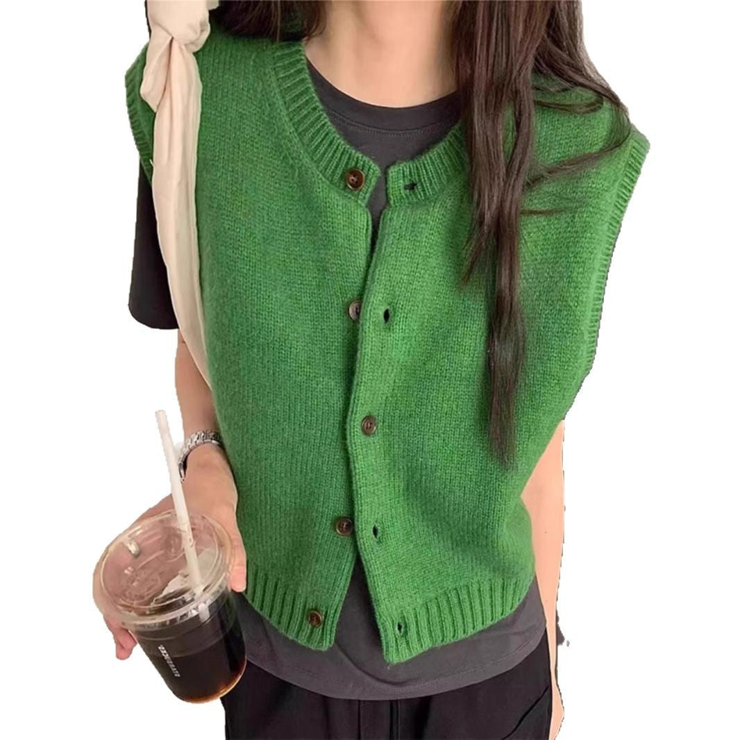 Damen Strickweste Knopfdetail Moderner Schnitt Norvielle