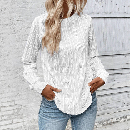 Damen Longsleeve Dekoratives Strickmuster Norvielle