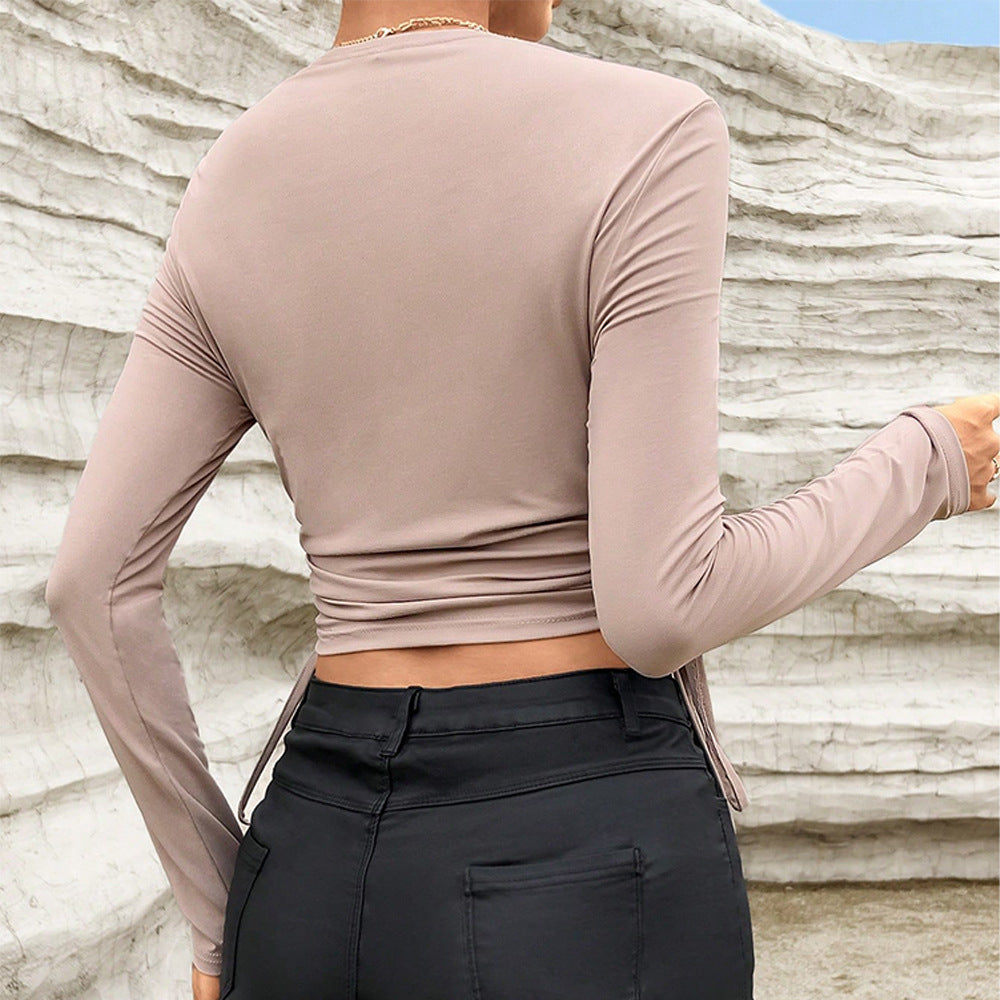 Damen Oberteil Rüschendetail Asymmetrisch Norvielle