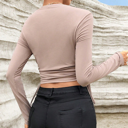 Damen Oberteil Rüschendetail Asymmetrisch Norvielle