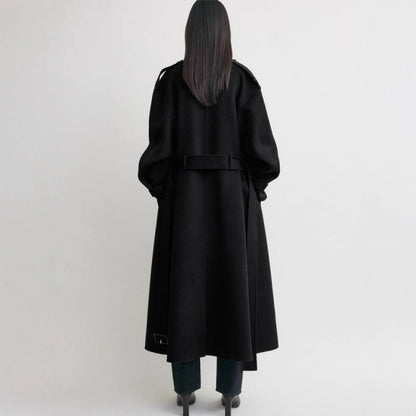 Damen Überlanger Trenchcoat aus Wolle Norvielle