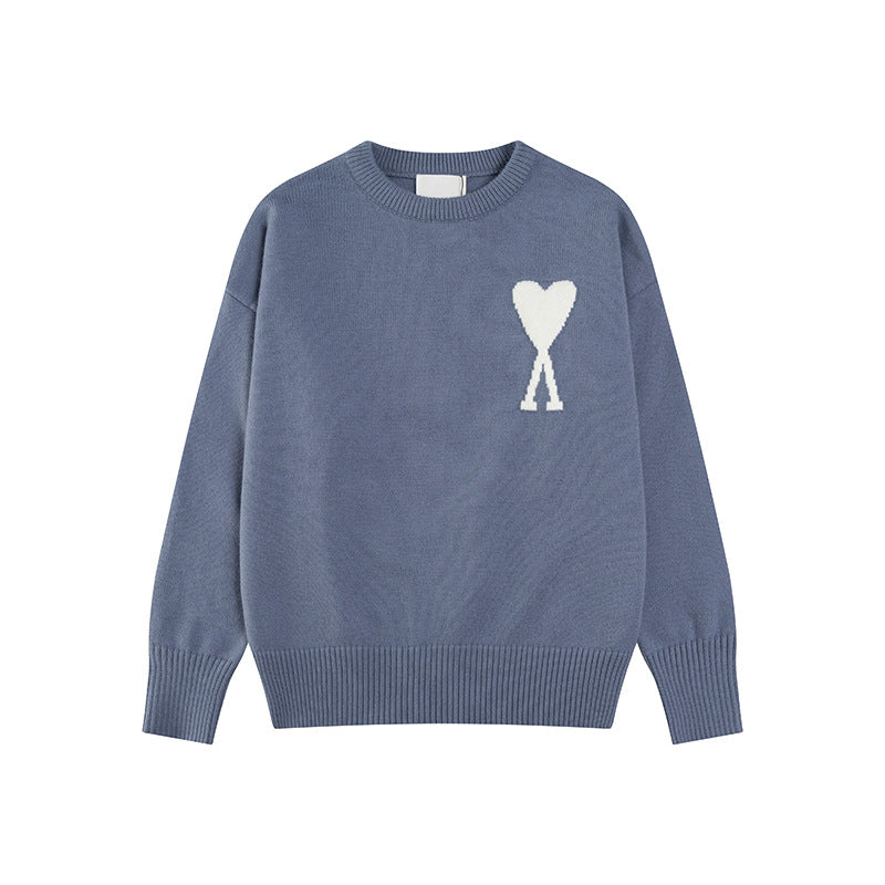 Damen Strickpullover Herz-Muster