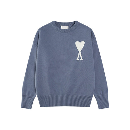 Damen Strickpullover Herz-Muster