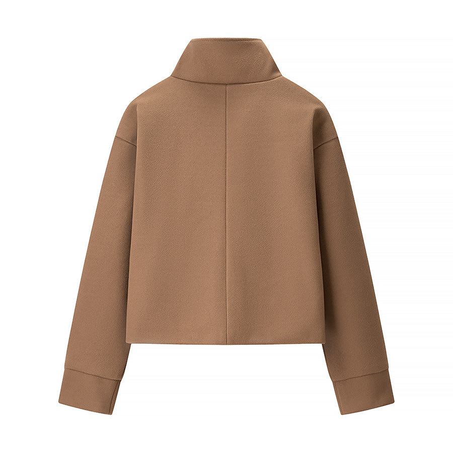 Damen Kurze Übergangsjacke Norvielle Hochkragen Dekorative Knöpfe