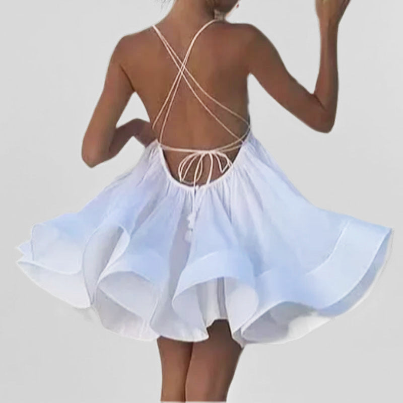 Damen Freizeitkleid V-Ausschnitt Schwingrock Norvielle