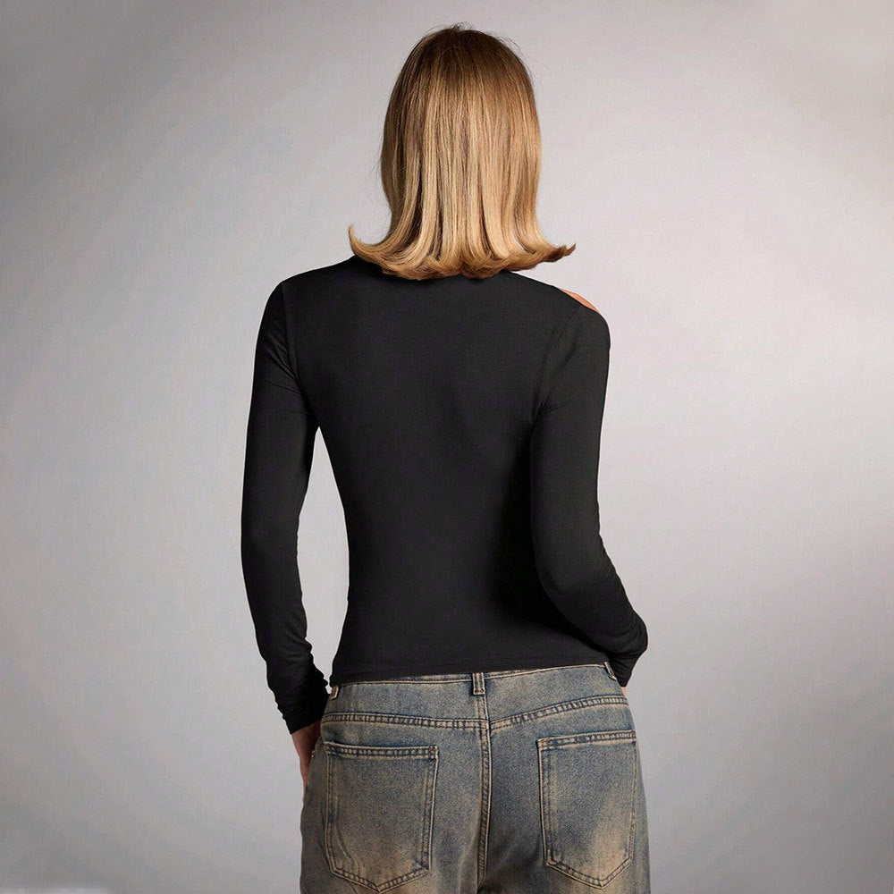 Damen Oberteil Asymmetrischer Schnitt Knoten-Detail Norvielle