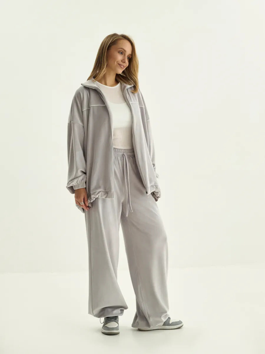 Damen Fleecejacke Hochkragen Lässiger Schnitt Norvielle