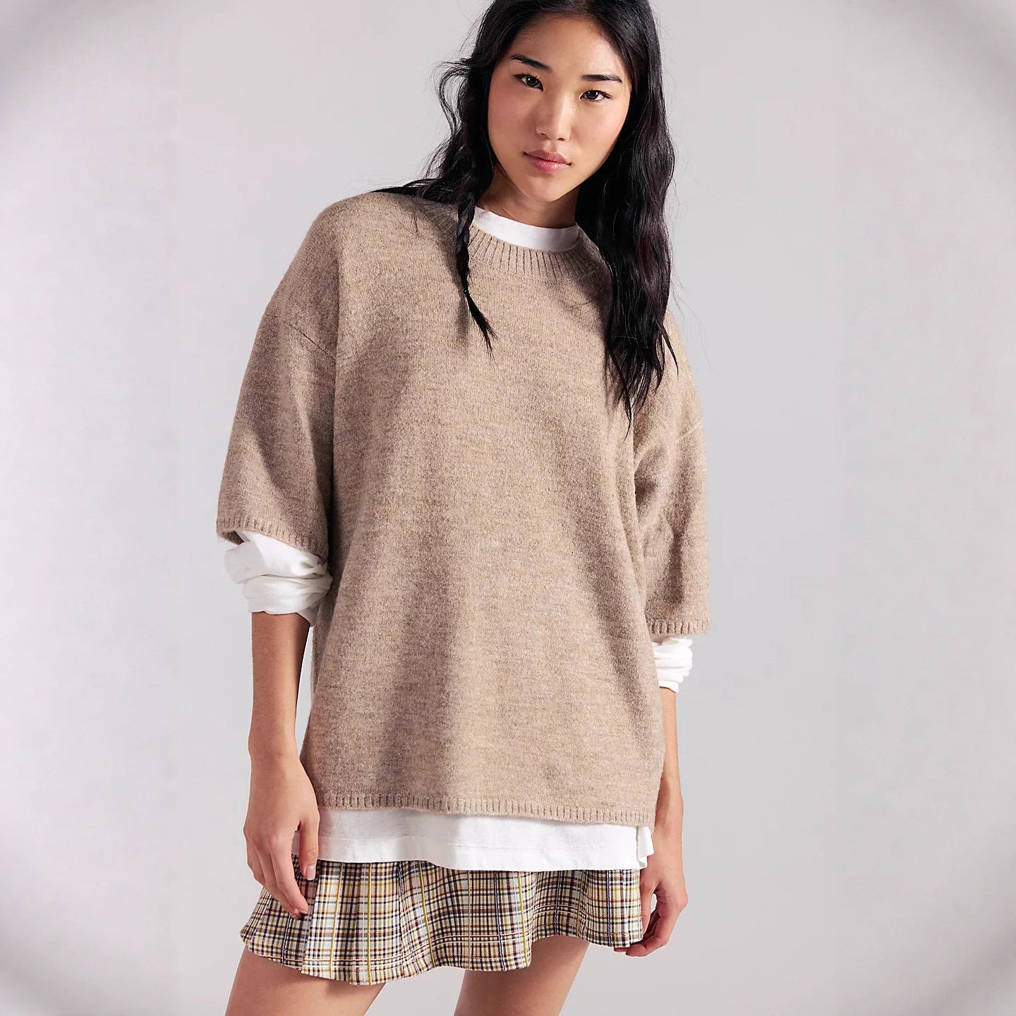 Damen Sweatshirt Halbtransparent Spitze Lässiger Schnitt Norvielle