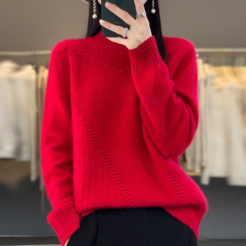 Damen Strickpullover Asymmetrisch Norvielle