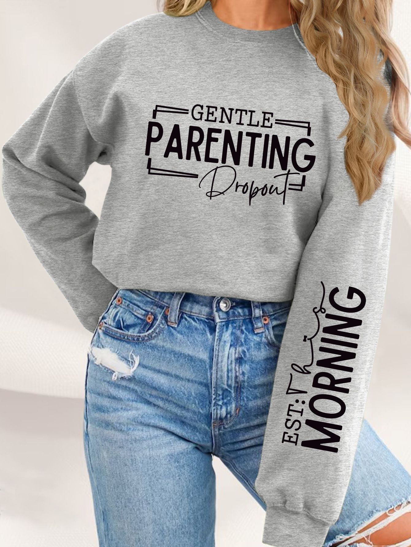 Damen Sweatshirt Elternschaftsmotiv Lässiger Schnitt Norvielle