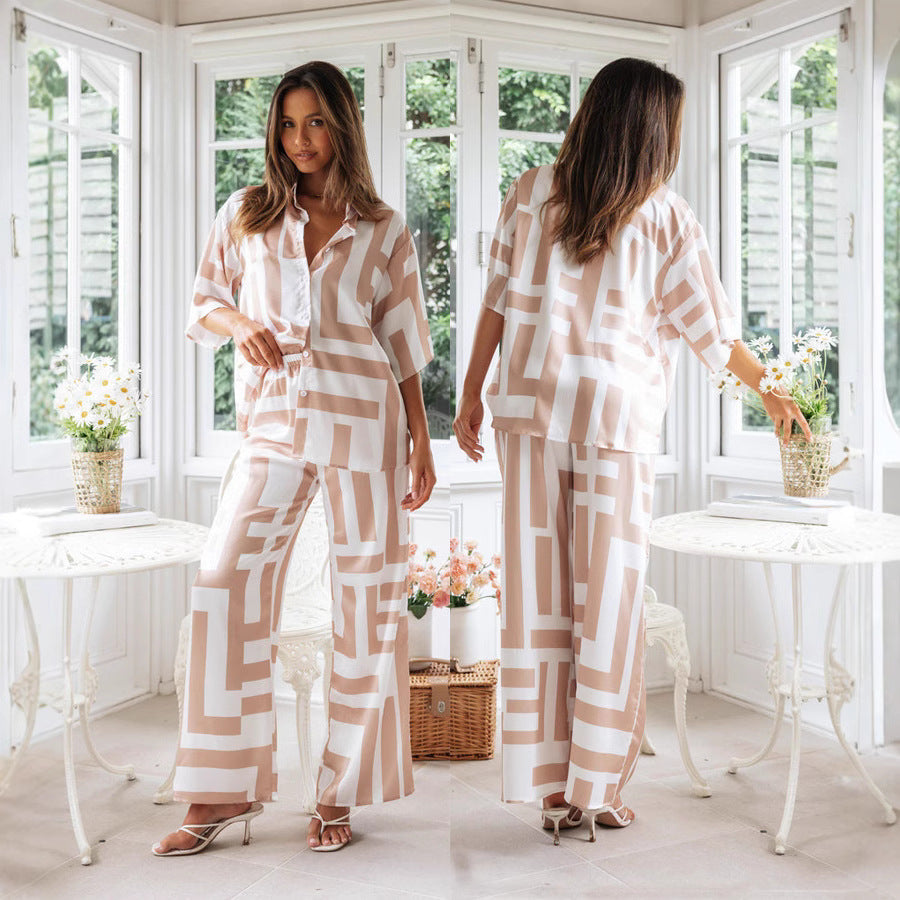 Damen Lounge-Anzug Geometrisches Muster Norvielle - Norvielle