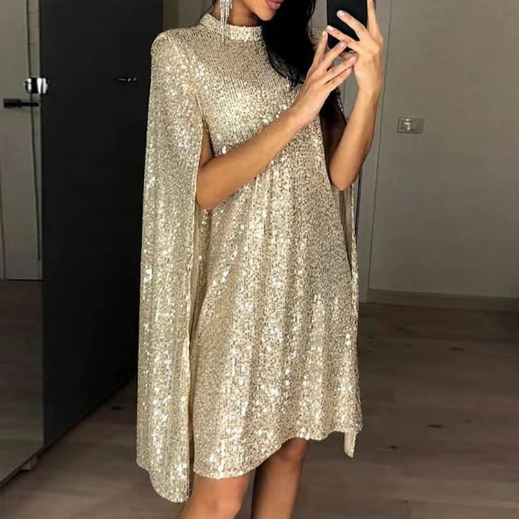 Damen Abendkleid Glitzernd Weitschnitt Schimmernd Norvielle - Norvielle