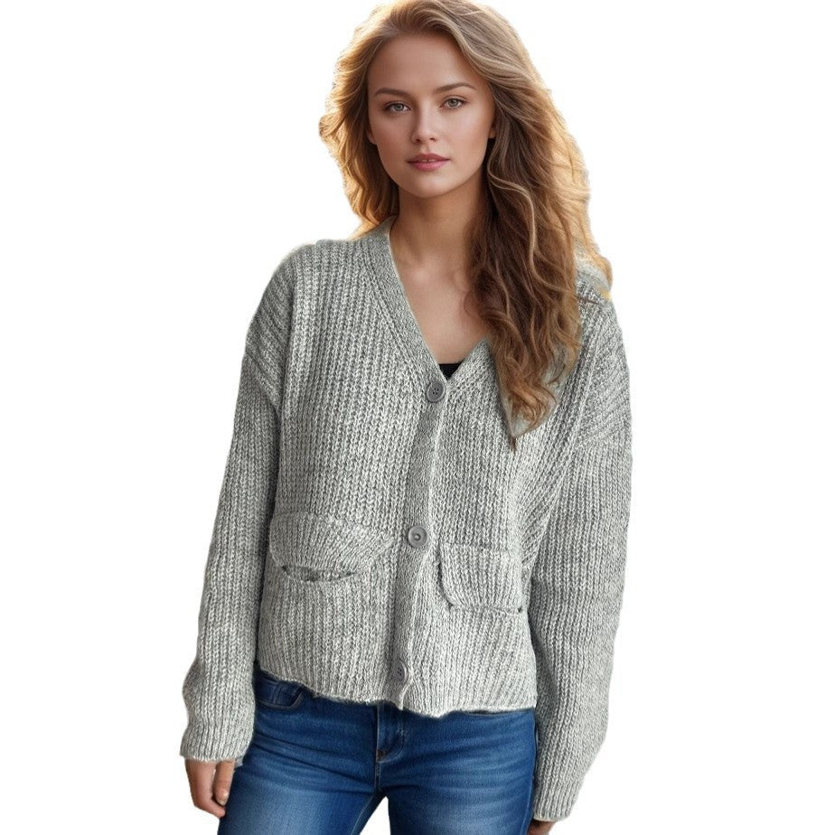 Damen Strickcardigan mit Taschen und breiten Ärmeln Norvielle