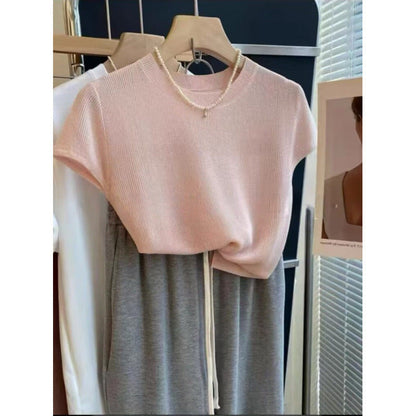 Damen Strickshirt Kurzarm Norvielle