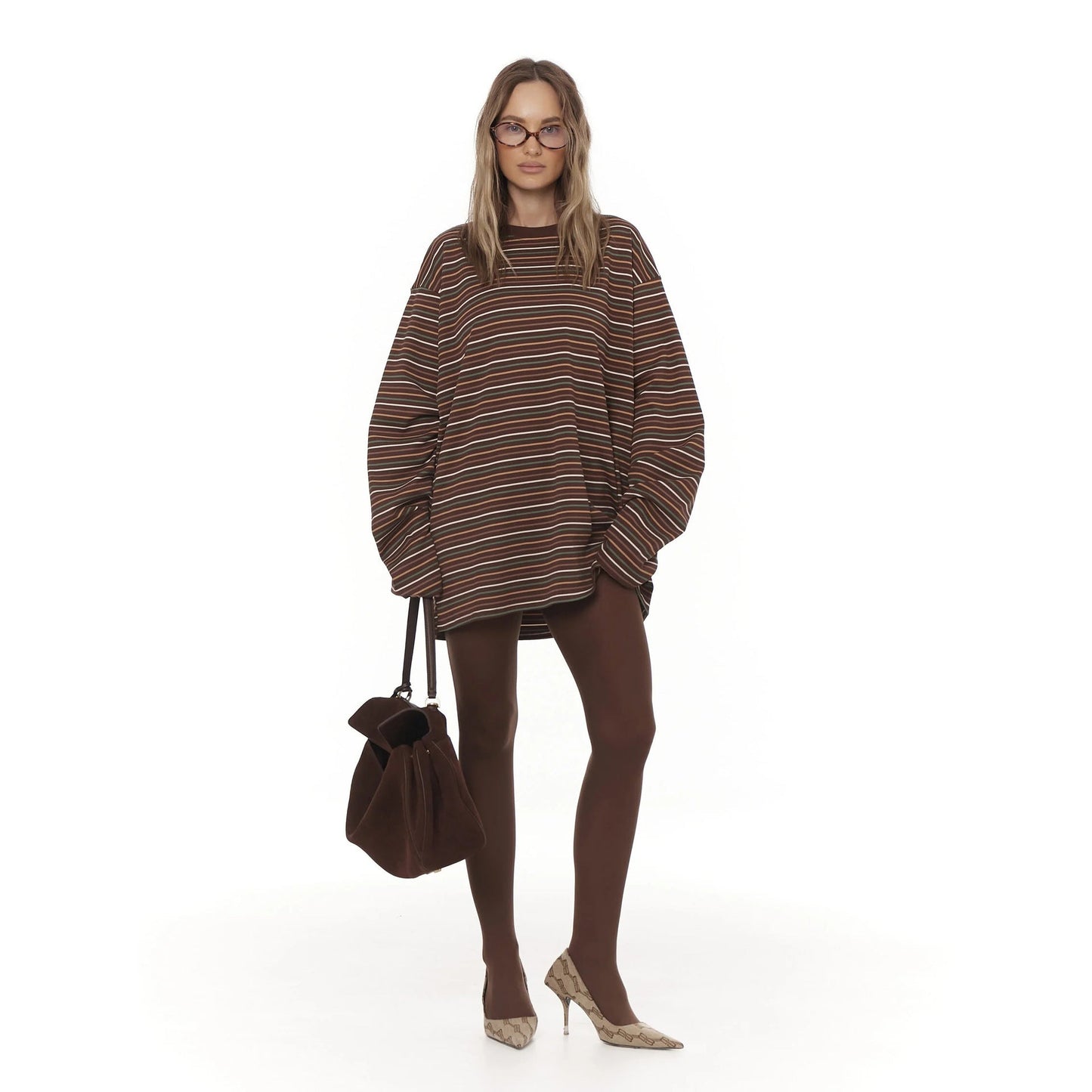 Damen Oversize T-Shirt Baumwolle Weiß