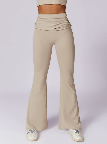 Elvira Damen High-Waist Leggings Geraffter Bund