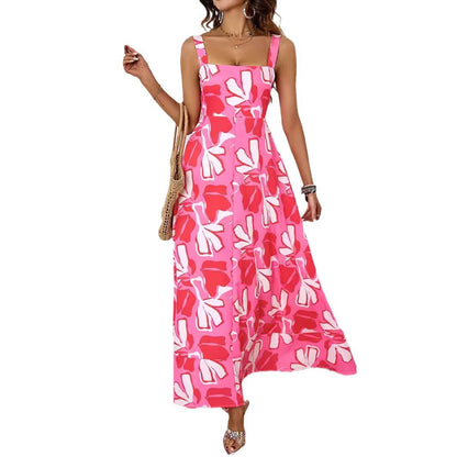 Damen Maxikleid Floralmuster Raffinierte Träger Norvielle