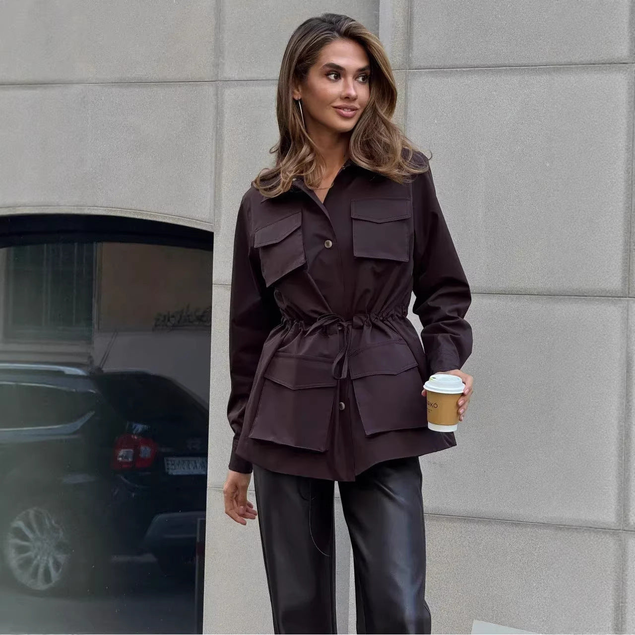 Damen Utility-Weste Lässig Praktische Taschen Verstellbarer Kordelzug - Norvielle