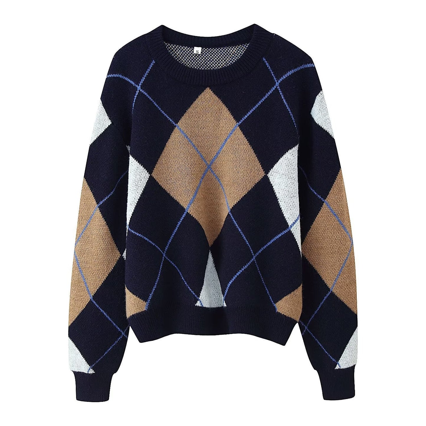 Damen Pullover Rautenmuster Norvielle