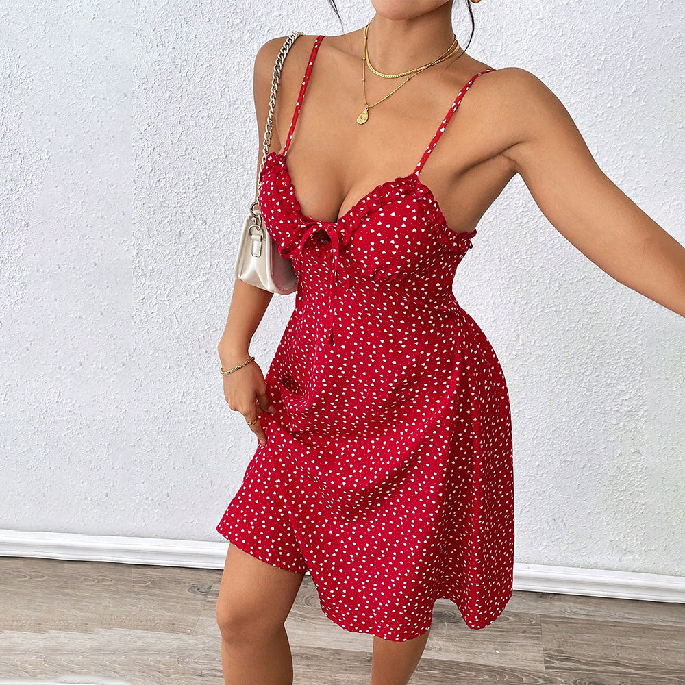 Damen Minikleid Luftiger Schnitt Rüschendetail Norvielle - Norvielle