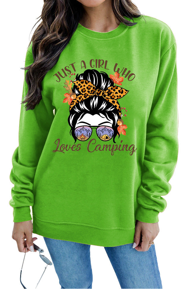 Damen Sweatshirt Campingmotiv Norvielle