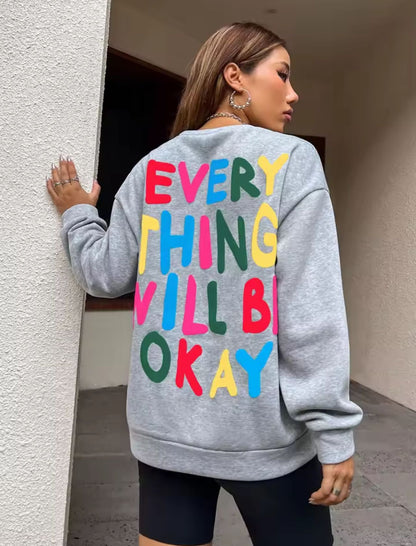 Damen Sweatshirt Bunter Schriftzug Norvielle