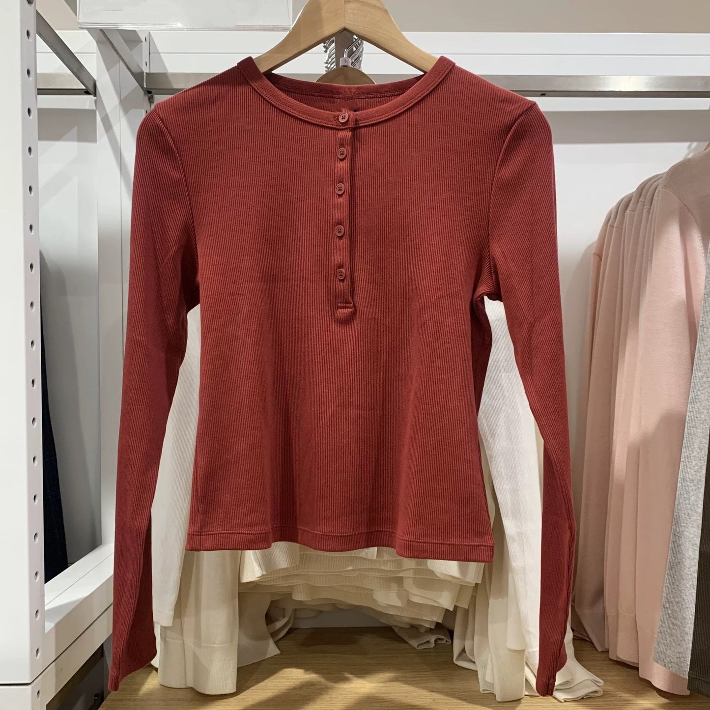 Damen Langarmshirt Feine Baumwollmischung Norvielle