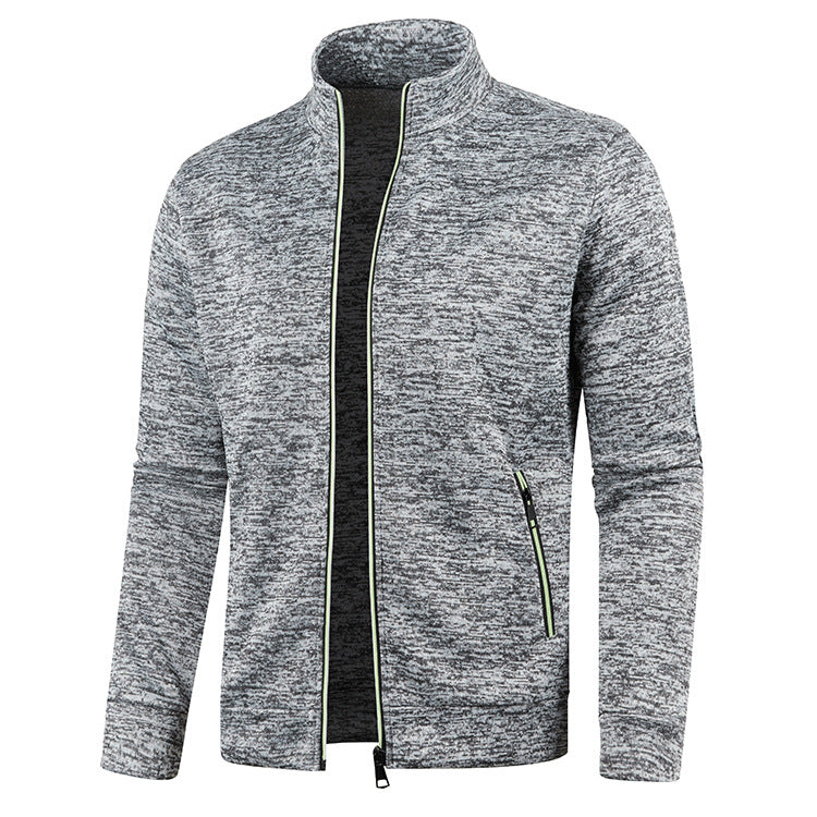 Herren Strickjacke Reißverschluss Zeitlos Grau
