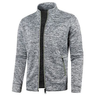 Herren Strickjacke Reißverschluss Zeitlos Grau